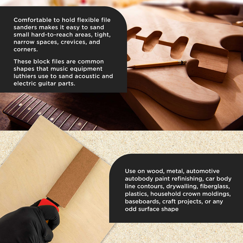 Dura-Gold Sanding Stick Kit with Ergo Handle Red Oval with 40 sheet Sandpaper Starter Kit