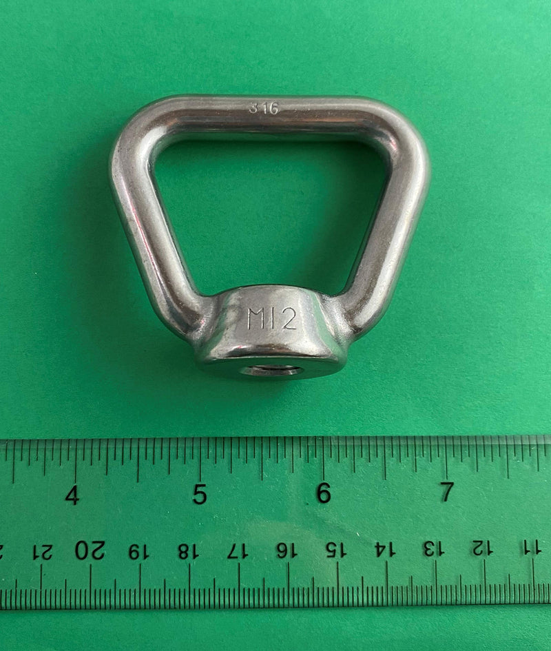 US STAINLESS 2 Pieces Stainless Steel 316 M12 Lifting Eye Nut 12mm Bow Type 80704 US Shape Marine Grade
