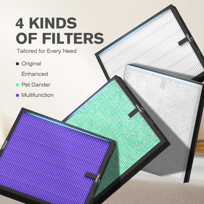 MORENTO Air Purifier Replacement Filte Enhanced Version Light Grey 2 Pack
