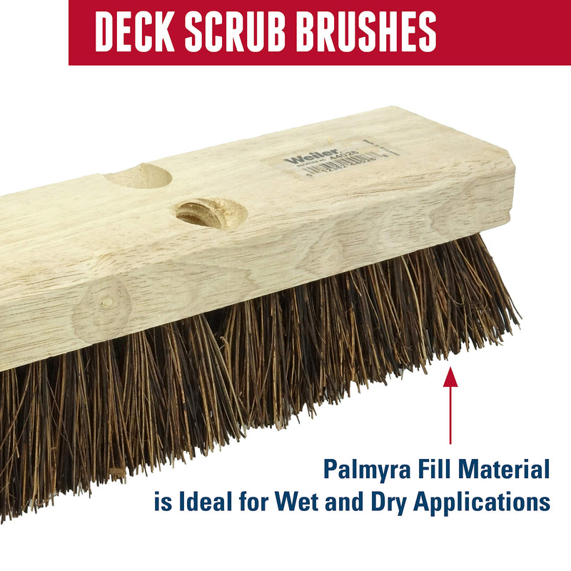Weiler 44428 9" Block Size, 5 X 14 No. Of Rows, Wood Block, Palmyra Fill, Deck Scrub Brush 9"