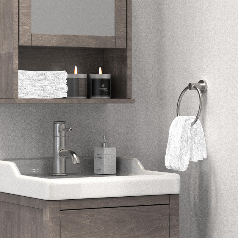 Rust-Proof Towel Ring, Dishcloth Holder for Bathroom and Kitchen, Stainless Steel Bath Hardware Brushed Nickel 1