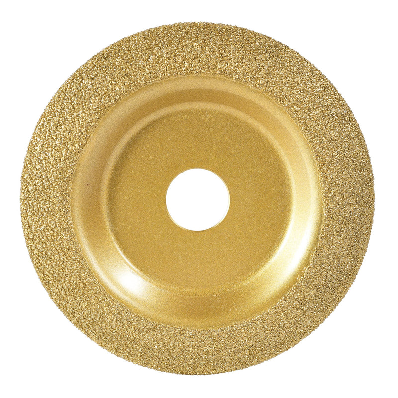 ILOVETOOL 5 Inch Diamond Grinding Cup Wheel 46 Grit Coarse | Vacuum Brazed Convex Gold Anti Rust Coating Fits 7/8 Arbor Angle Grinder 125mm (5 inch)