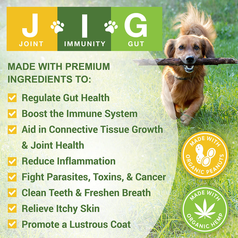 MariGold JIG for Dogs - Joint, Immunity, Gut Support & Collagen for Dogs - Non-GMO, Organic Peanuts, Organic Hemp, Grain and Soy Free - 1.19 LBS (Medium) Medium - PawsPlanet Australia