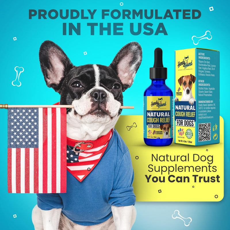 Handy Hound Dog Cough Supplement - Manuka Honey, Natural Herbal Formula for Throat Soothing & Mucus Support - Made in USA (4 Oz) 4 oz