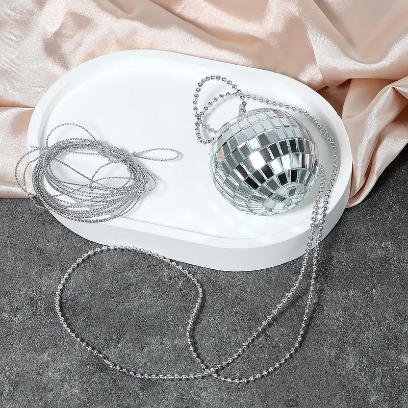 Disco Ball Car Accessory, Mirror Disco Ball Hanging, Disco Ball for Car with 2M Hanging String, Bling Disco Car Charm, Bling Disco Car Charm, Rear View Mirror Hanging Accessories 2.36inch