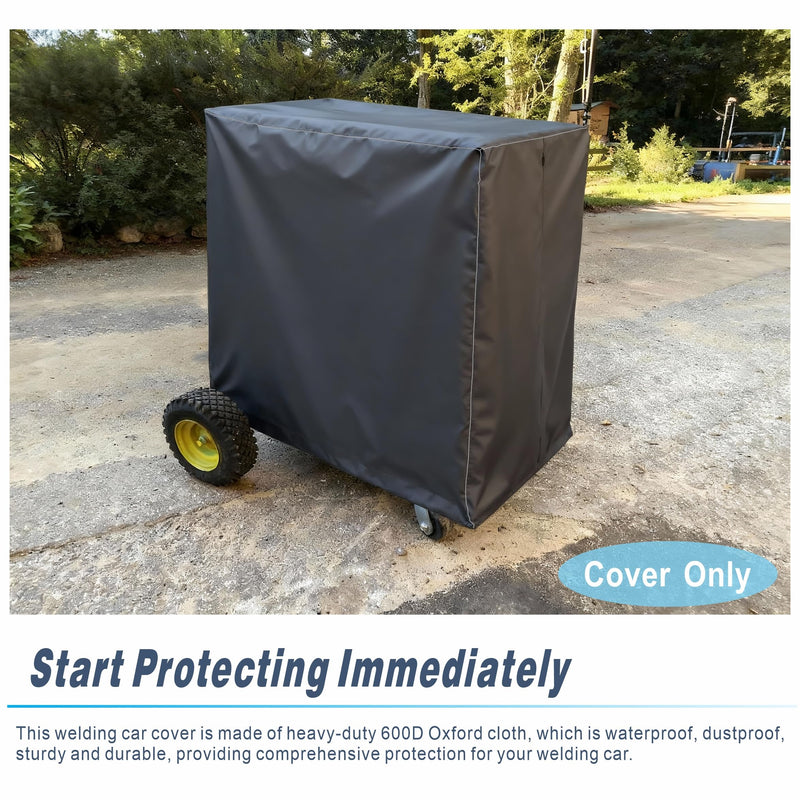 Welding Cart Cover, Protects Cart & Gas Cylinder, Suitable for Tig Mig & Plasma Cutter Rolling Welding Cart - Heavy-Duty Waterproof & Dustproof - Easy Access Zipper