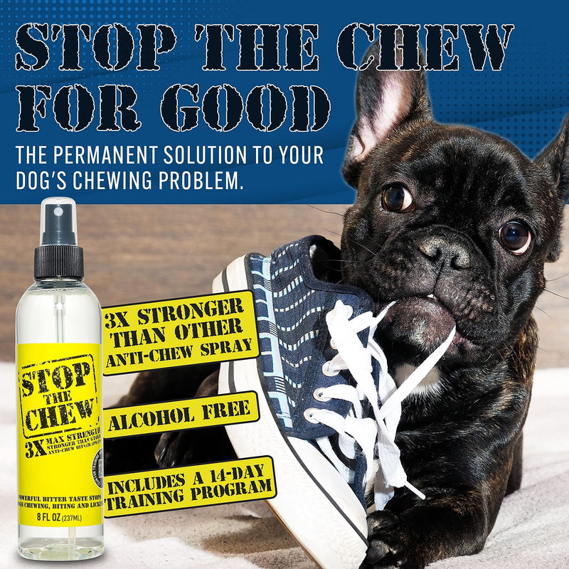 EBPP Stop The Chew 3X Strength Anti Chew Bitter Spray Deterrent for Dogs and Puppies - Alcohol-Free - Most Powerful Bitter Deterrent - 8 Ounce - PawsPlanet Australia