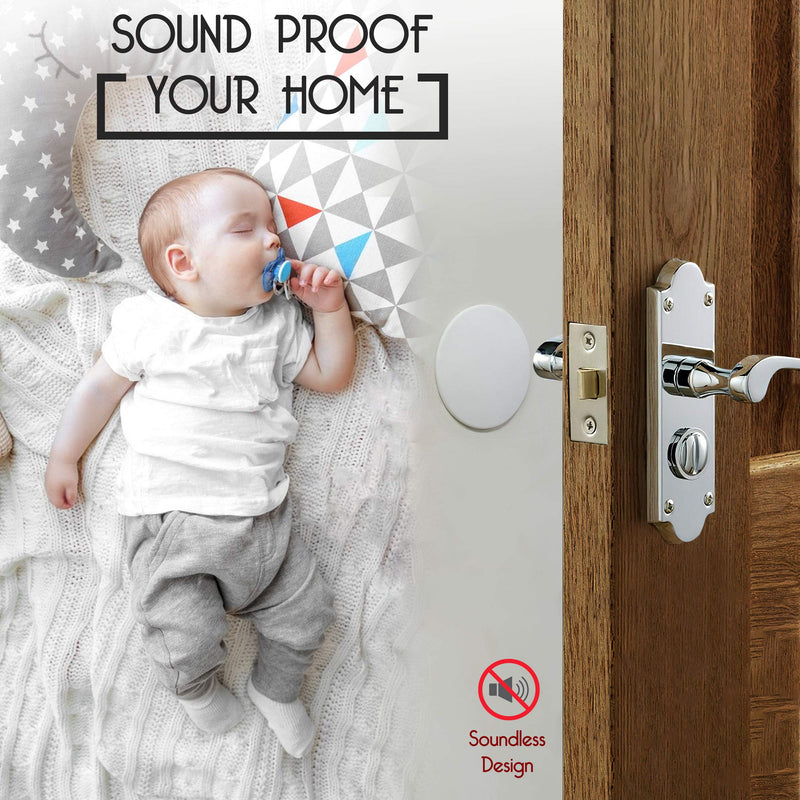 Door Stoppers - Large 3.15" (4 PCS) - Door Stoppers for Wall with Strong Back Adhesive - Quiet and Shock Absorbent Silicone Wall Protectors from Door Knobs - Protects Every Wall Surface - White Large Size 3.15" (4 PCS)