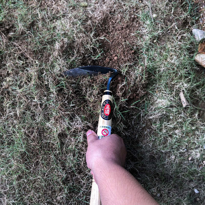 Kana Hoe 217 Japanese Garden Tool - Hand Hoe/Sickle is Perfect for Weeding and Cultivating. The Blade Edge is Very Sharp. (Beige-023) Right-Handed