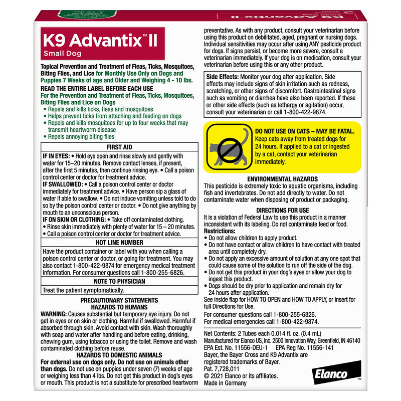 Bundle of K9 Advantix II Small Dog | 2-Mo Supply + Pet Protect Skin Health Soft Chews for Dogs, 60 Count