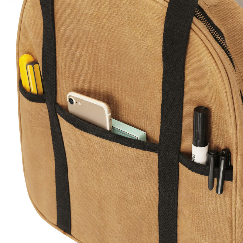 Denifiter Waxed Canvas Cable Bag, Multifunctional Repair Bag Heavy Duty Tool Bag, Waterproof (Khaki) Khaki