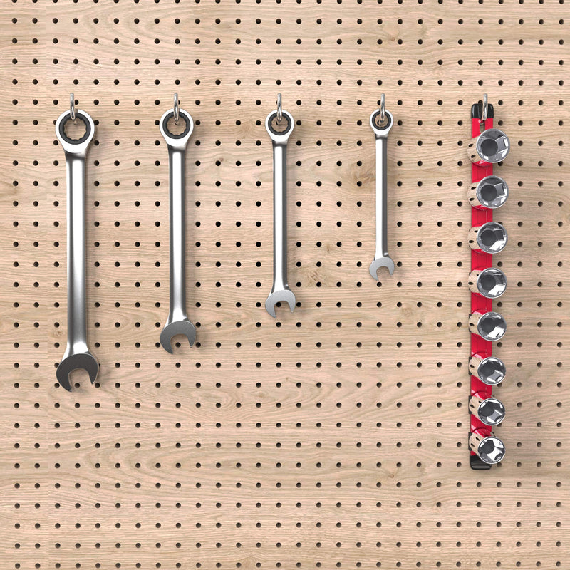 Olsa Tools Socket Organizer (3/4-Inch Drive, Red) - Socket Storage for Mechanics - Socket Holder and Socket Rail - Impact Socket Set Organizer - Professional-Grade - Part: 1133 3/4-Inch Drive
