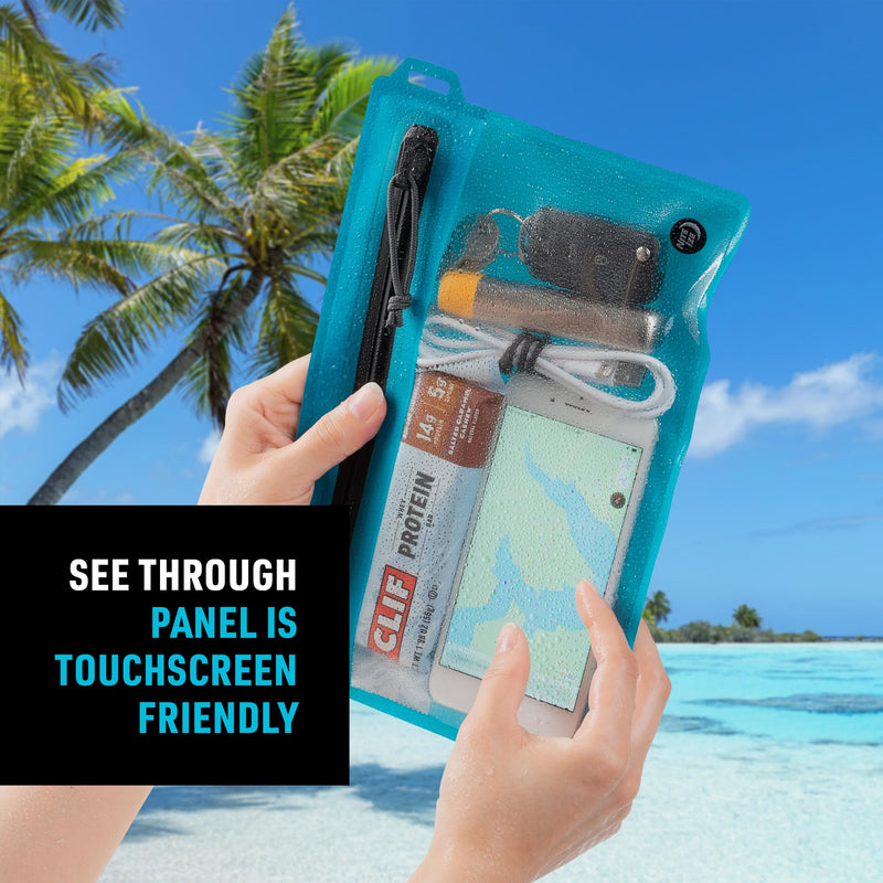 Nite Ize RunOff Waterproof Travel Pouch with TRU Zip - Dry Pouch for Phone & Travel Necessities - Touchscreen Friendly - Waterproof with Reliable Zipper - Blue, Medium