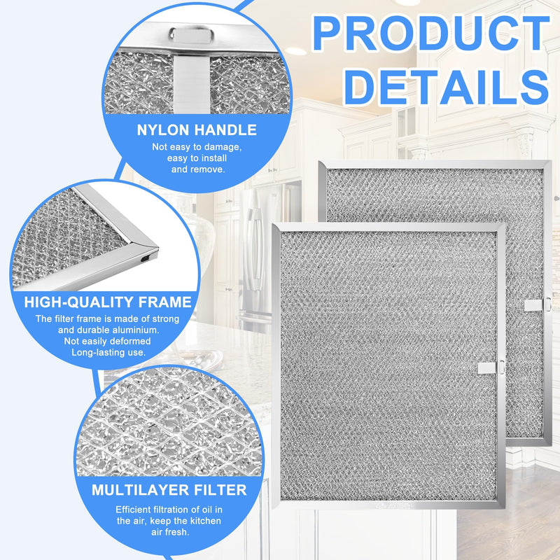 2 Pack Allure Range Hood Filter BPS1FA30 11-3/4" x 14-1/4" x 3/8" - Exact Fit Bro.an QS1 30" Nu.tone WS1 QS2 Range Hood, Replaces 99010299 BPS2FA30 99010305 S99010305 AP3378953 by TOMOON 2 pack