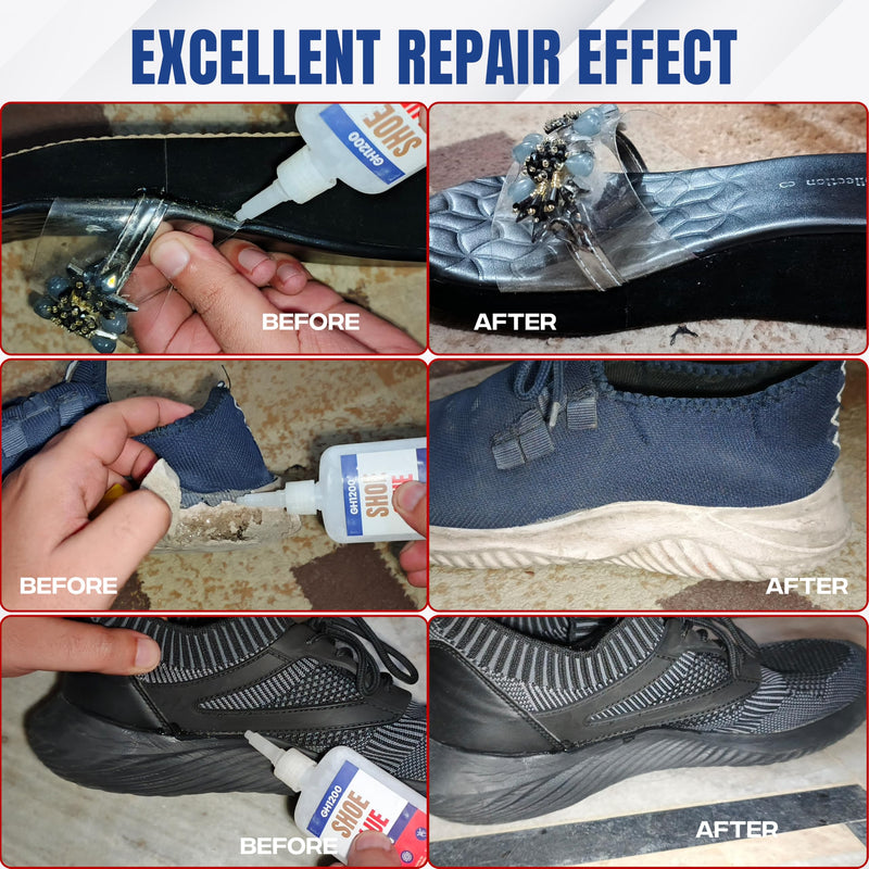 GH1200 30g x 2 PCs Shoe Glue Heavy Duty, Clear Drying & Strong Shoe Repair Glue, Non Stiff Repairs, Glue for Shoes Fixes Sneakers, High Heels, Crocs & More, Shoe Sole Glue Can Bear Extreme Conditions 30g x 2PCs Shoe Glue