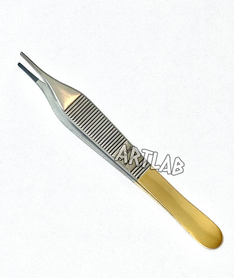 Premium German Stainless Tungsten Carbide TIP ADSON Forceps Tissue 1X2 Teeth ADSON Brown Forceps ADSON Dressing Forceps 4.75" Veterinary Instruments (ADSON DRESSING FORCEP) ADSON DRESSING FORCEP