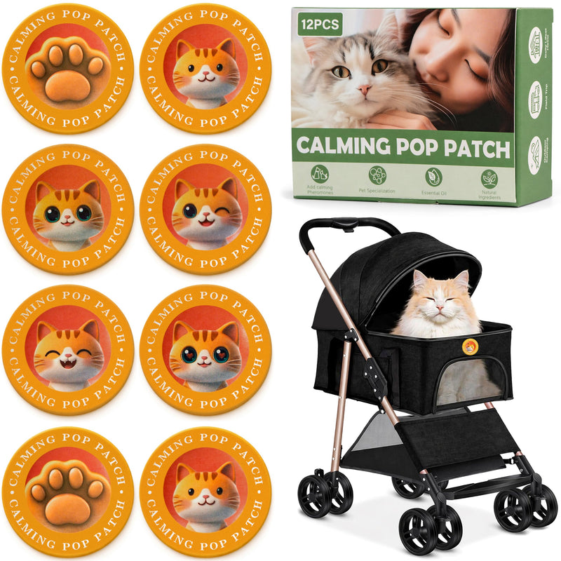 Granatan Calming Pop Patch for Cat Travel, Pheromone Diffuser for Cats, Reduces Anxiety and Stress-Related Behaviors, for Carrier, Vet Visits, Pet Travel Support, Long-Lasting, No Electricity Needed