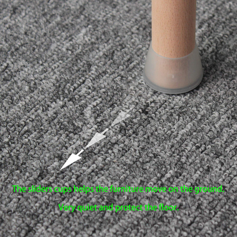Sliders Cups for Round Furniture Legs(1 1/8 inches(28mm),16 Pack),Table/Chair/Cabinet/Sofa Glides Pads,Protect The Floor by Sliding Like Magic,Suitable for Carpet, Wood & Ceramic Tile Floor,etc 1 1/8 inches(28mm) Round