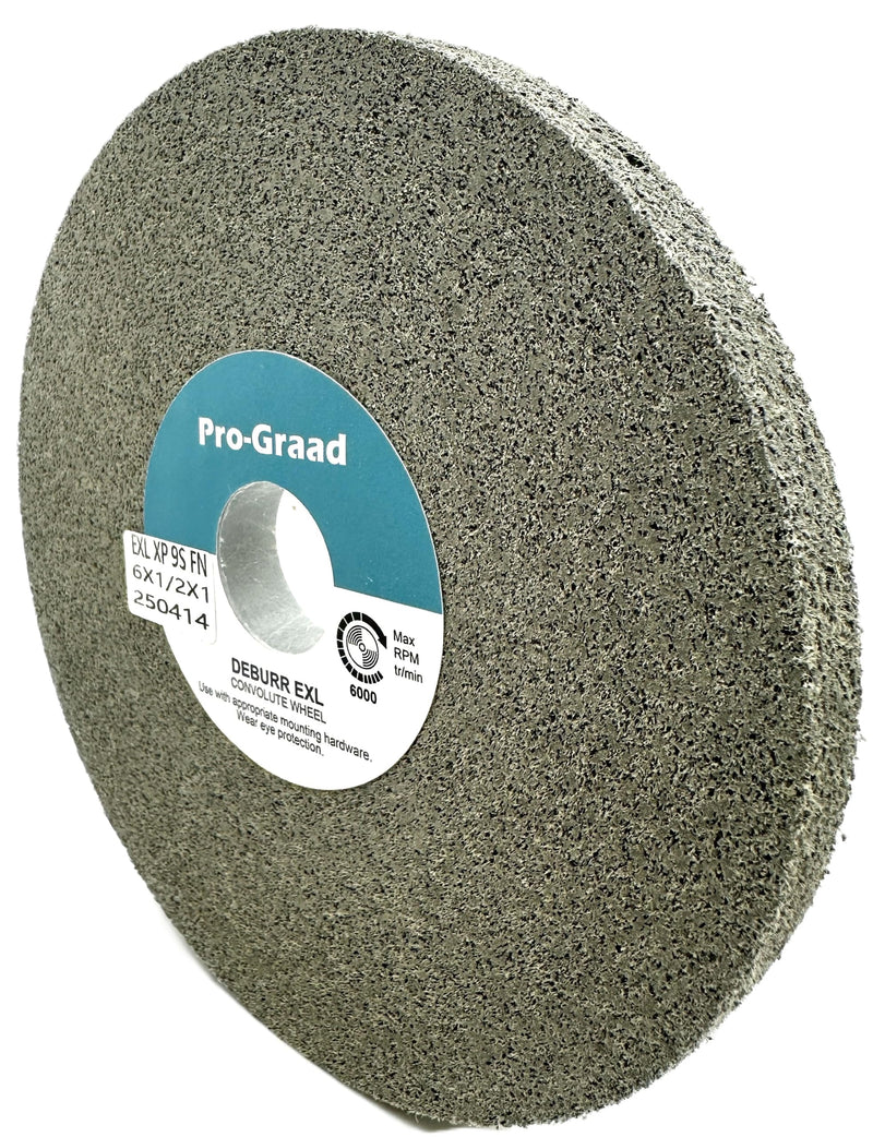 EXL-XP Convolute Deburring Polishing Wheel - 6" x 1/2" x 1" 9S Fine Silicon Carbide - Professional Grade - Metal Deburring, Finishing and Polishing Wheel – 60442-1 Pack