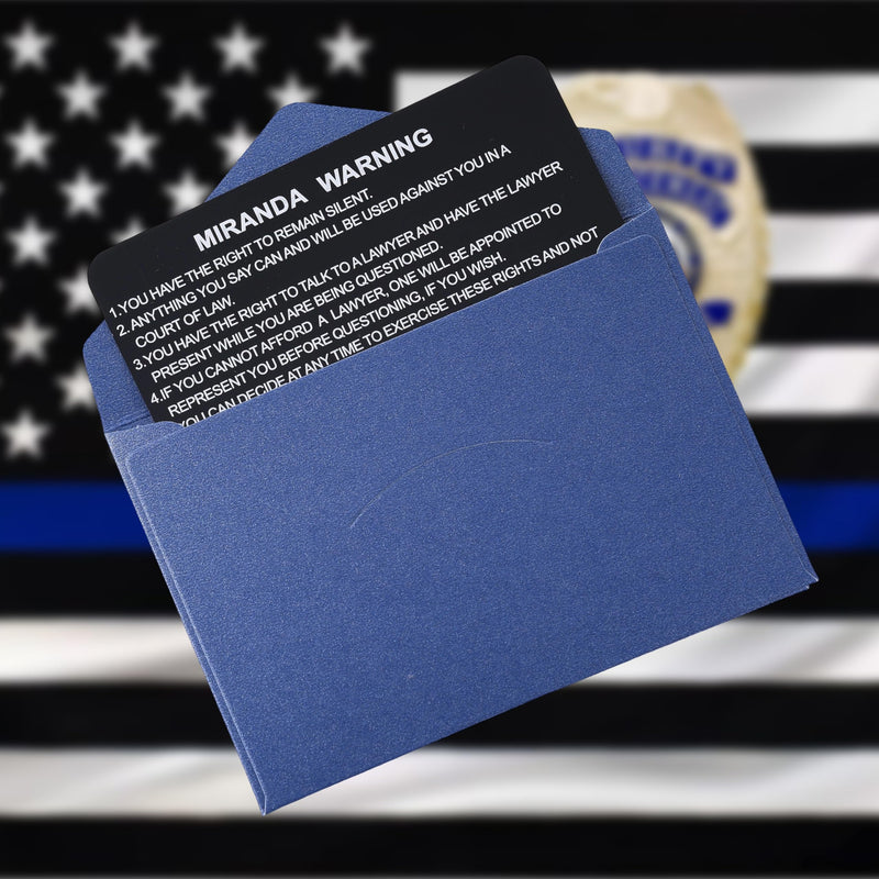 English and Spanish Miranda Rights Thick Card Metal , Miranda Warning Card Metal, Black Engraved Miranda Rights Card Bend-Resistant Card Metal Police for Law Enforcement Gifts (BIMDBR-BLK-1P) BIMDBR-BLK-1P
