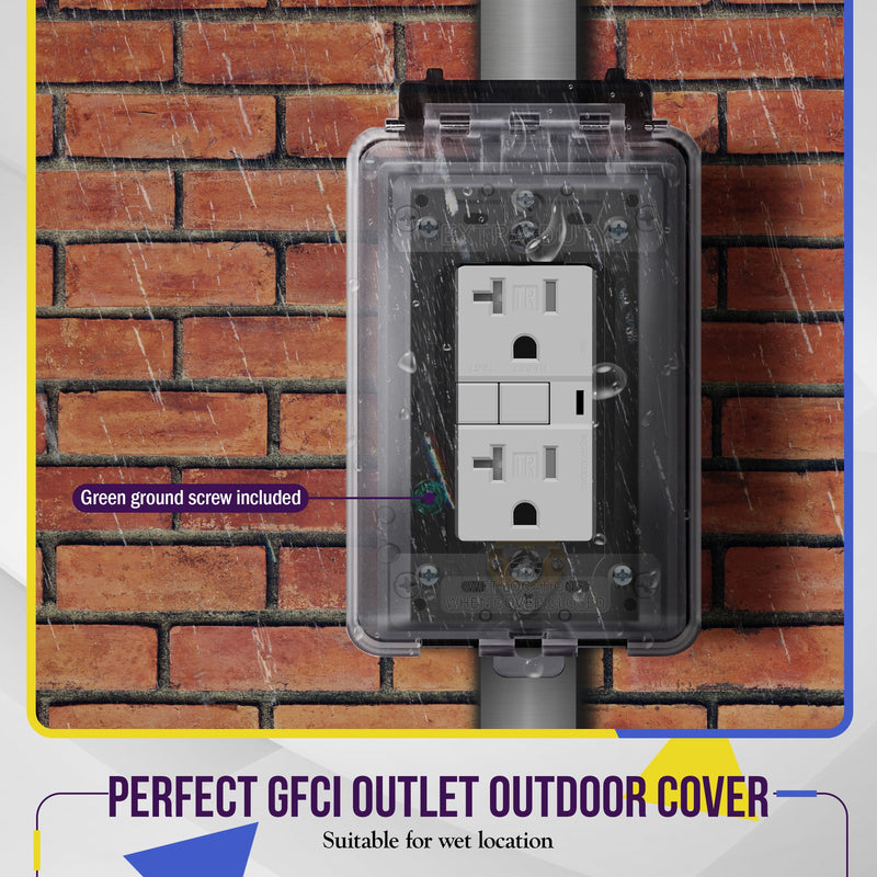 ENERLITES Weatherproof Outlet Box with Three 3/4-in Threaded Outlets, Outdoor Electrical Box, 3 Holes 0.75” Each, 1-Gang, 4.57” Height x 2.83” Length x 2.05” Depth, EN1375 0.75 Inch