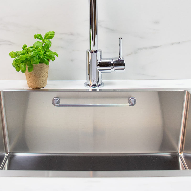 ByMagnet Stainless Steel Magnetic Cloth Rail Danish Design Made in Denmark (Magnetic Regular for S/S Sink + 1 Swedish Dishcloth)