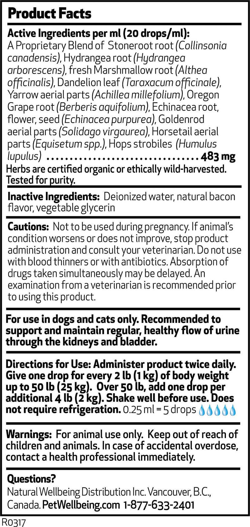 Pet Wellbeing Urinary Gold For Cats - Natural Support For Feline Urinary Tract Health - 2Oz (59Ml) - PawsPlanet Australia
