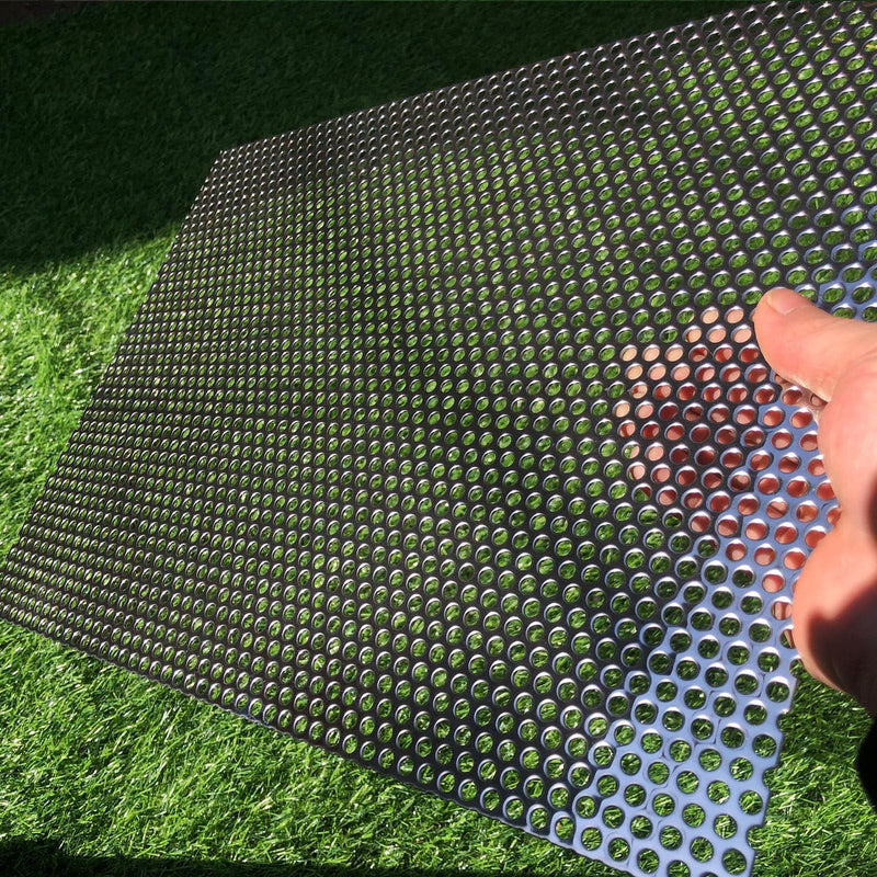 19 Gauge 16"x12" Perforated Metal Sheets Expanded Metal Mesh Opening 35% Hole 5mm 0.2"(About 1/5") Perforated Stainless Steel Sheet 304 Stainless Steel Mesh Screen Panel Decorati Plate 16" X 12"