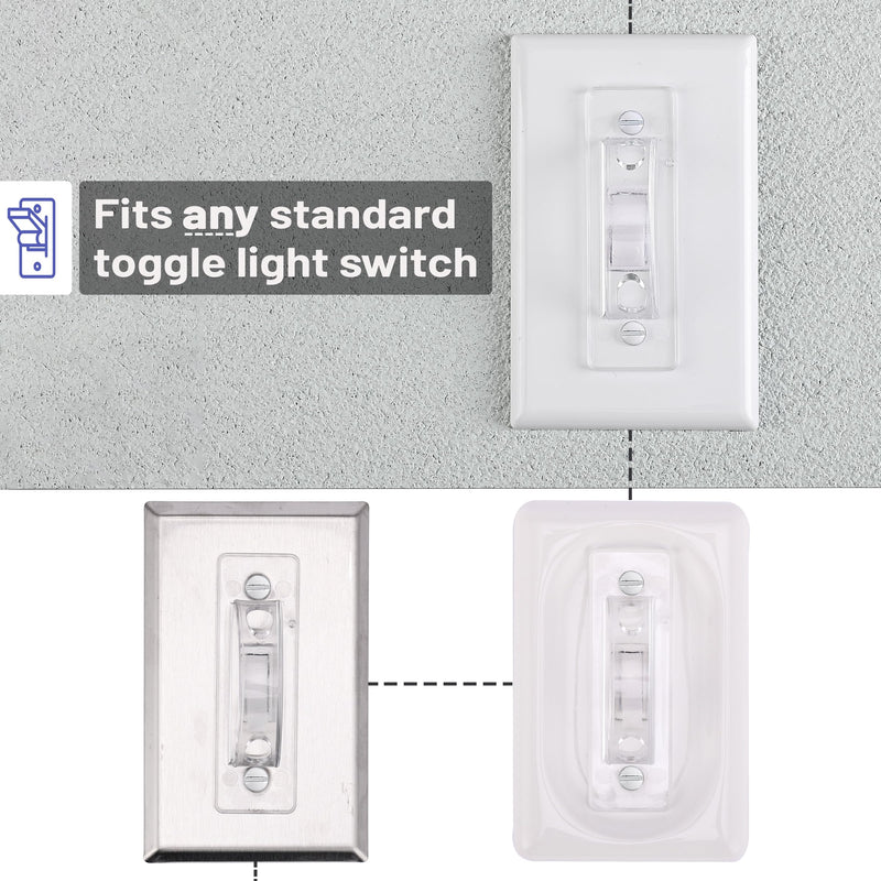 Bates- Light Switch Guard Cover, 6 Pack, Clear, Toggle Switch Cover, Light Switch Blocker, Light Switch Cover Child Proof Light Switch Cover Guard, Lightswitch Cover, Toggle Switch Guard