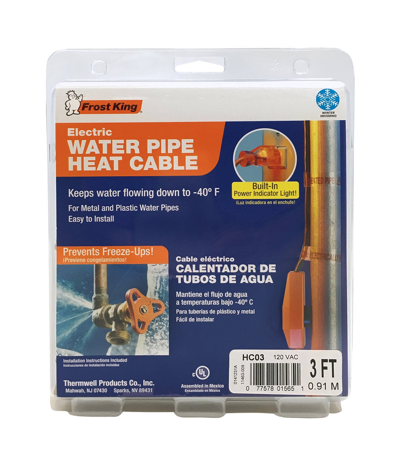 Frost King HC3A Automatic Electric Heat Kit Heating Cables, 3 Feet, Black 3-Feet