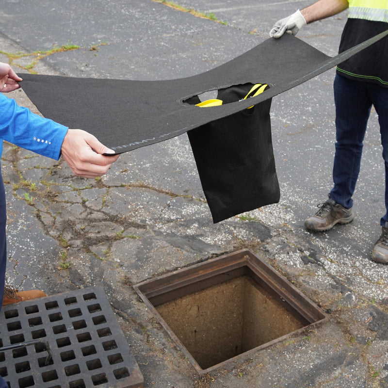 ENPAC Storm Sentinel Catch Basin Insert, Frameless, Cone Style, Black, Geotextile, Reuseable, No Special Tools Required (4320) 4320