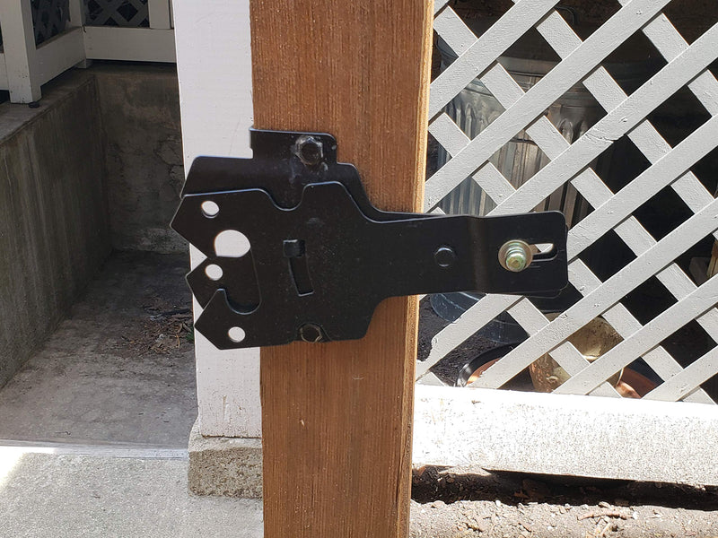 Automatic Lockable Post Mount Latch for Wood Gates and Doors Black