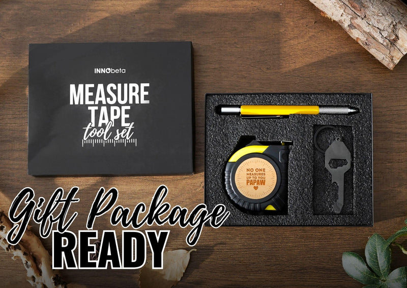 INNObeta Papaw Gifts Tool Set for Grandpa, 16-Foot Easy Read Retractable Tape Measure with Fractions for Father's Day, Birthday, Christmas