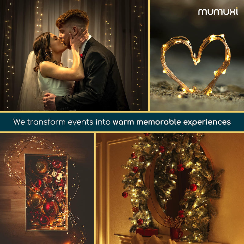 MUMUXI 12 Pack 7.2ft Fairy Lights Battery Operated String Lights, 20 Mini LEDs for Centerpiece Table Decorations, Wedding Party Bedroom Mason Jar Christmas Decor, Warm White 7.2 Ft-12 Pack-20 LED