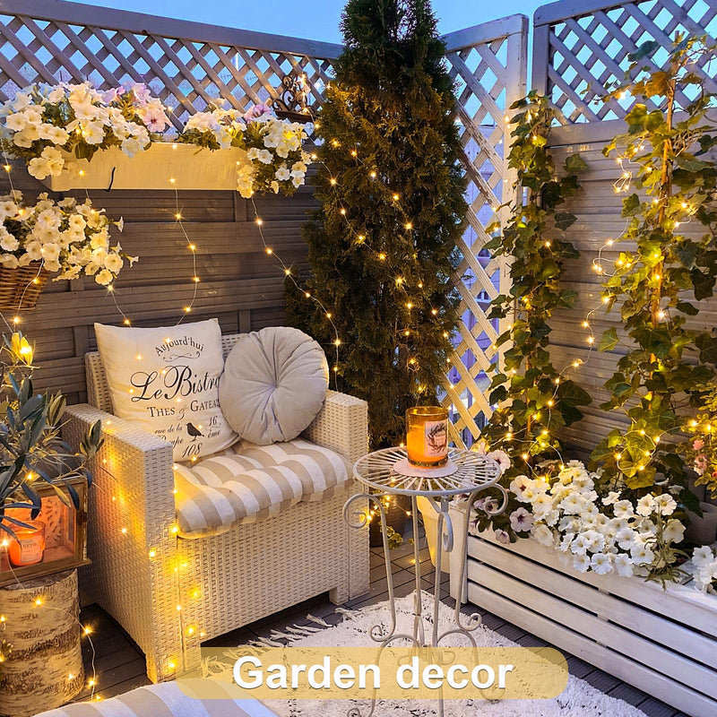 JMEXSUSS 2 Pack Fairy Lights Battery Operated with Remote, Total 400 LED 132ft Battery Powered String Lights, Twinkle Fairy Lights for Bedroom Indoor Outdoor Patio Tree Valentine Decor, Warm White 2 Pack 200LED *Warm White