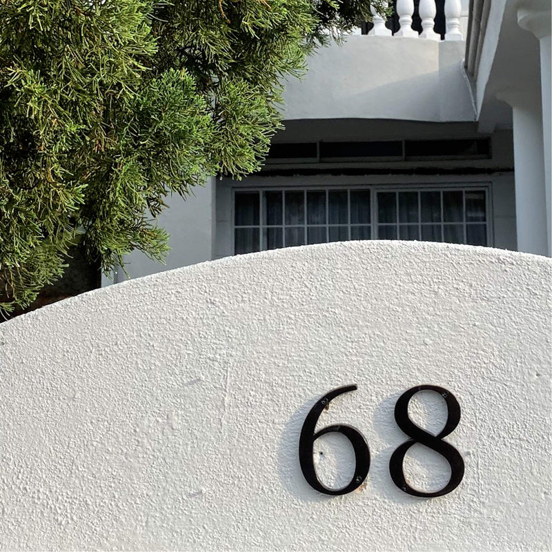 HASWARE House Number Sign 4 inch Modern Door Numbers Signage Plaque Street Home Address Numerals Zinc Alloy (1, Black) 1
