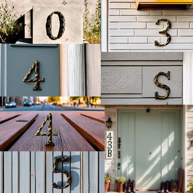 5-Inch House Numbers & Letters -Cast Iron Anti-Rust Mailbox Numbers-Address Number for Home, Office, or Business/Bronze/Number 4