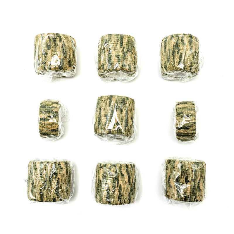 9 Rolls Self Adhesive Wrap Athletic Tape Gauze, Breathable Elastic Cohesive Bandage for Sports Injury & Pet (7 Pcs 2" x 5 Yards + 2 Pcs 1" X 5 Yards) (Woodland Multicam Camo) Woodland Multicam Camo