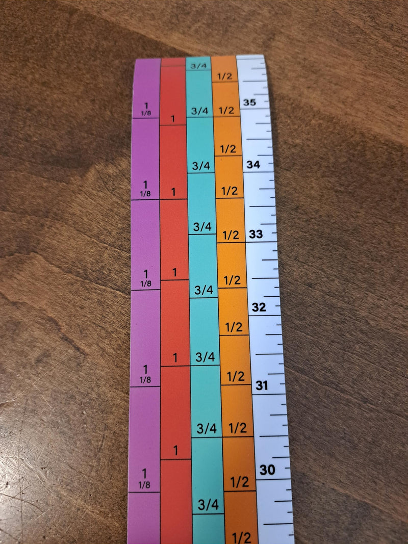 Magnetic Sawmill Scale 36" - 1/2, 3/4, 1 & 1-1/8" Bottom Up - Removable Scale for Mills with Fixed Ruler