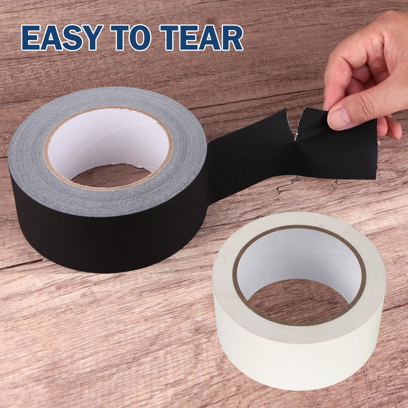 LLPT Gaffers Tape White 2" x 16.5 Yards Matte Non Reflective Easy Tear Residue Free Heavy Duty Gaffing Tape for Cords Photography (PGT515P1WT) 2" x 16.5 Yds 1