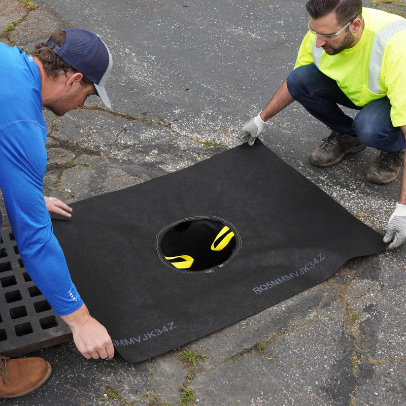 ENPAC Storm Sentinel Catch Basin Insert, Frameless, Cone Style, Black, Geotextile, Reuseable, No Special Tools Required (4320) 4320