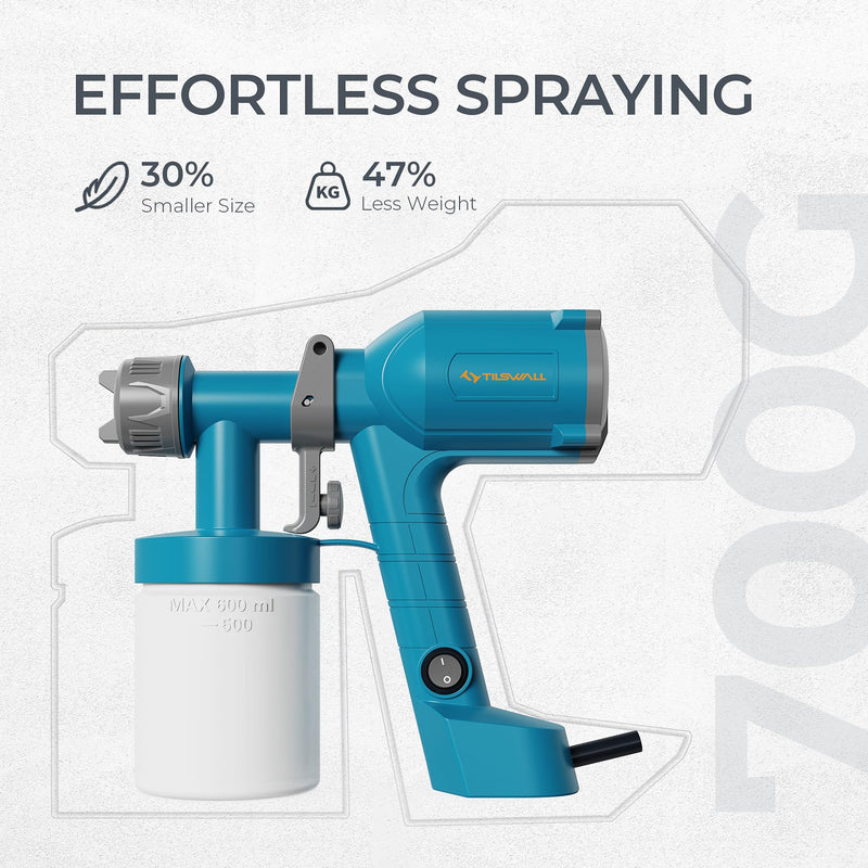 Tilswall Paint Sprayer Dreamer400 Ultra-Light Spray Gun for Painting Blue