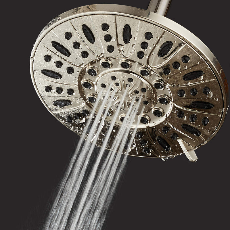 AquaDance Brushed Nickel High Pressure 6-Setting 7" Rain Shower Head – Angle Adjustable, Anti-Clog Showerhead Jets, Tool-Free Installation-USA Standard Certified-Top U.S. Brand – 1.8 GPM 1.8 Gallons Per Minute