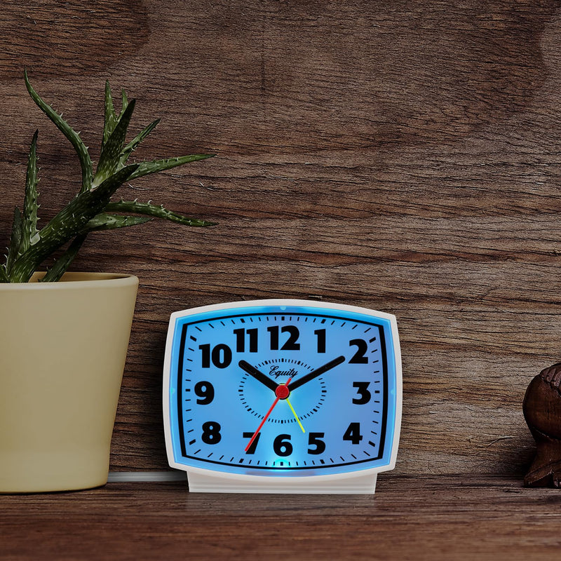Equity 33100 Electric Silent Analog Alarm Clock with Lighted Dial Pack of 1