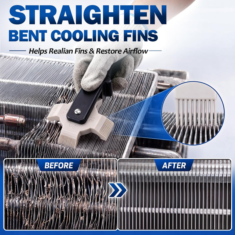 2 Pcs AC Fin Comb Repair Kit with Coil Cleaning Brush
