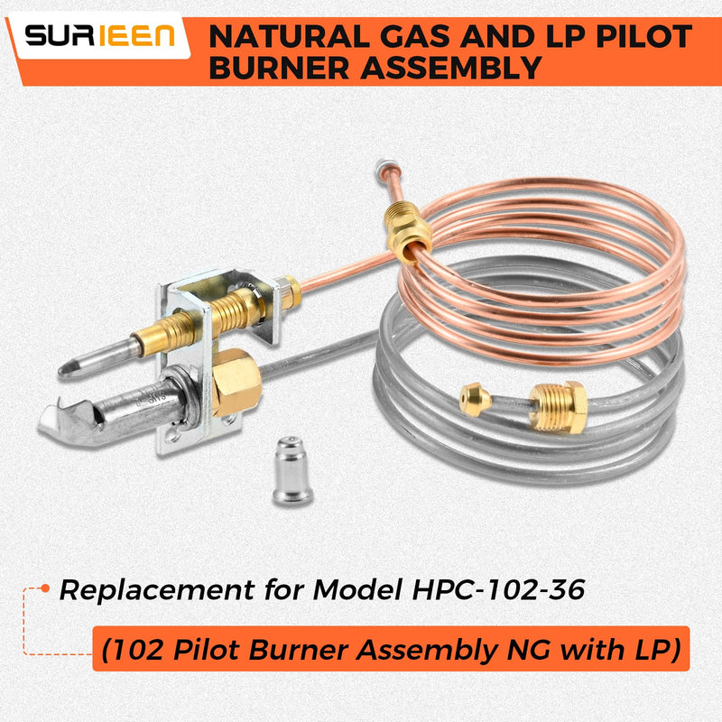 Natural Gas and LP Pilot Burner Assembly Replacement for HPC-102-36