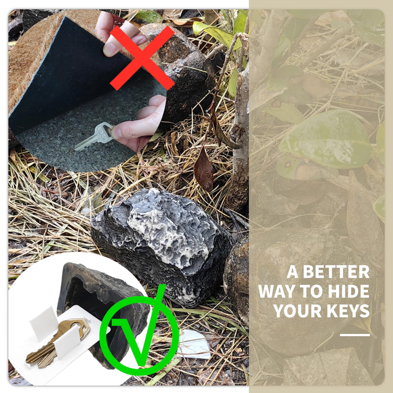 Hide a Key Outside in a Fake Rock, Looks & Feels like Real Rock/Stone, Rock Key Hider, Geocaching (Gray 1 piece) Gray