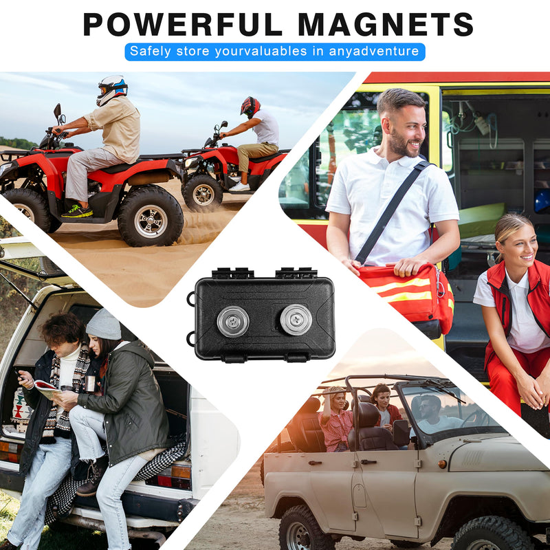 Magnetic Key Holder Under Car, Waterproof Magnetic Key Box, Hide a Key Outside with 2 Strong Magnets,Key Hider for Outdoor Travel,Magnetic Key Lock Box Under Car,Never Coming Off - NewNest Australia