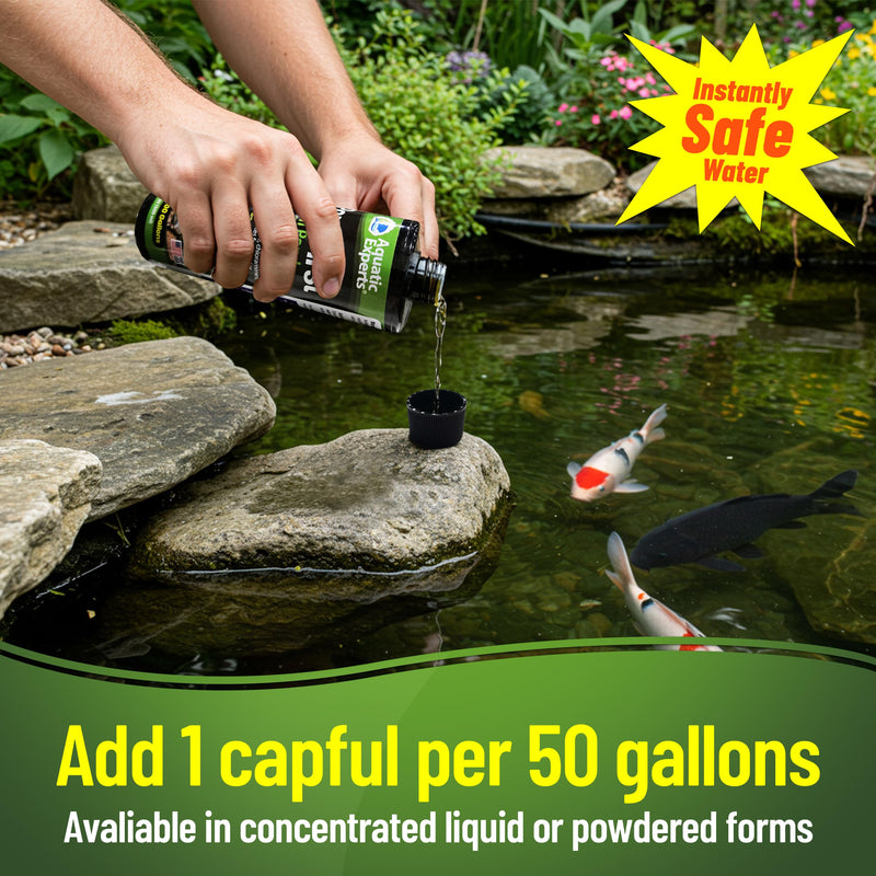 PondFirst Pond Water Conditioner - Concentrated Instant Dechlorinator for Fish Ponds, Makes Water Safe for Koi and Goldfish, Made in The USA, Aquatic Experts (Liquid - 500 ml) Liquid - 500 ml