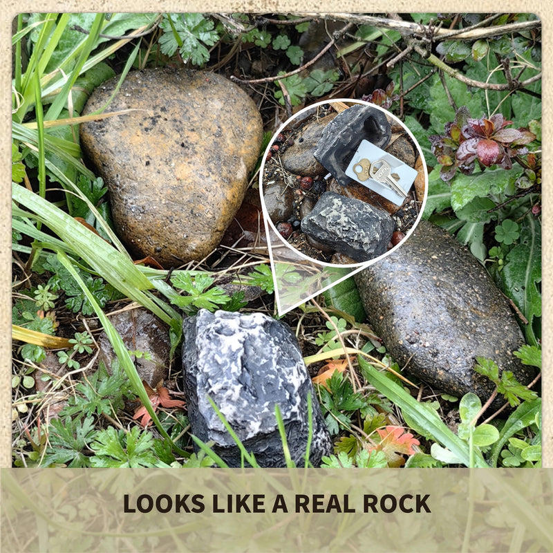 Hide a Key Outside in a Fake Rock, Looks & Feels like Real Rock/Stone, Rock Key Hider, Geocaching (Gray 1 piece) Gray